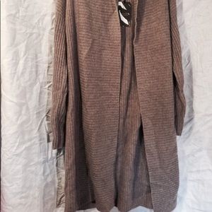 Long cashmere cardigan sweater